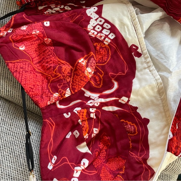 NWT Saaksha & Kinni Bandhandi Placement Print Micro Pleated Res Maxi Dress - Picture 10 of 11